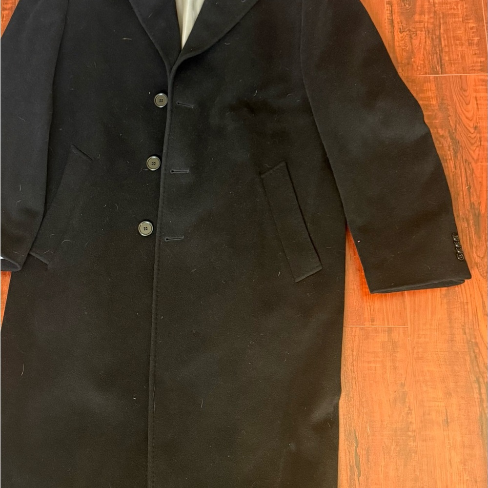 Men's Classic Black Overcoat